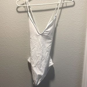 White one piece bathing suit
